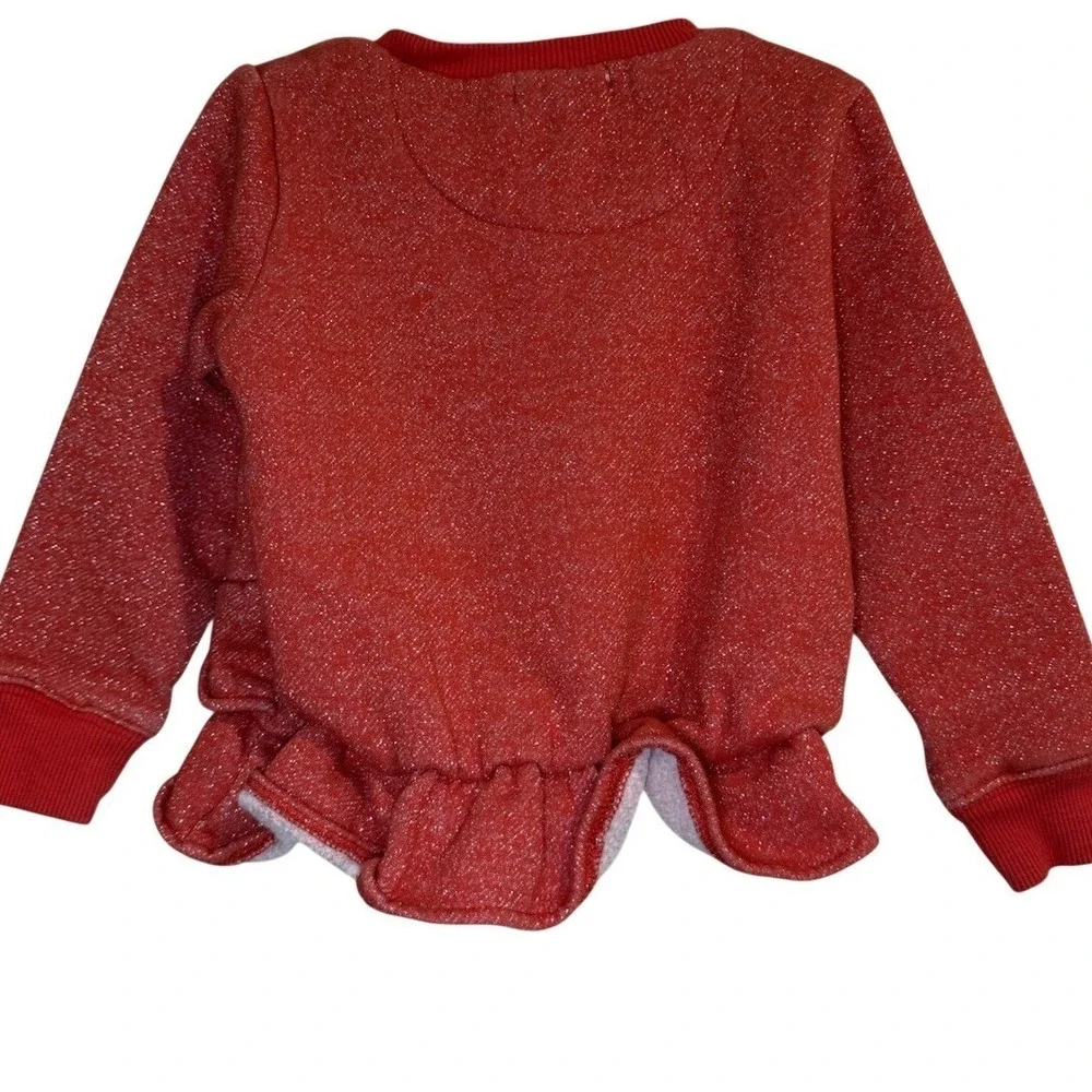 Kids Levi's Red Sparkle Heart Ruffle Sweater & Jeans Outfit Set Size 2T Playwear